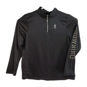 Browning 1/4-Zip Sweatshirt Men's Size XL Black Embroidered Logo Mock Neck